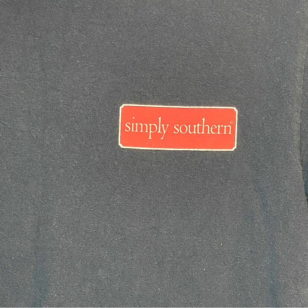 Simply Southern Black Tshirt “Happy people shine brighter” Small - Picture 3 of 4